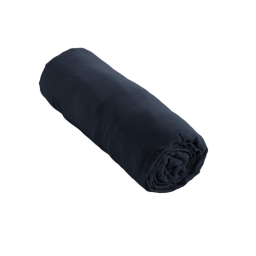 Drap housse 200 x 200 cm king size double gaze de coton Gaïa Bleu nuit