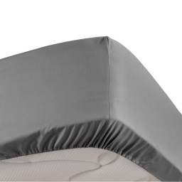 Drap housse anthracite 140 x 190 cm en percale bonnet 30 cm