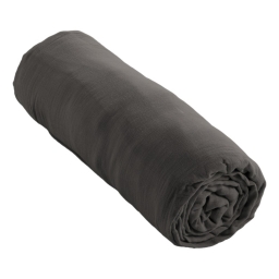 Drap housse bonnet 30 cm double gaze de coton 160 x 200 cm granit (dark grey) Anthracite