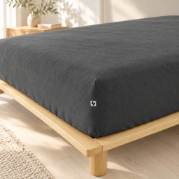Drap housse CANDICE 90 x 190 cm - Flanelle chaude 100% coton - Orage