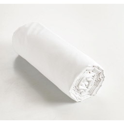 Drap housse coton luxe 140 x 190 cm bonnet 30 cm Ambre Blanc