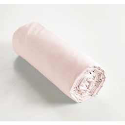 Drap housse coton luxe 140 x 190 cm bonnet 30 cm Ambre Rose clair