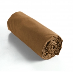 Drap housse coton luxe 180 x 200 cm Ambre Camel