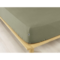 Drap housse flanelle chaude 140 x 190 cm Bonnet 30 cm Candice Kaki