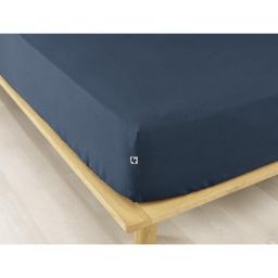 Drap housse flanelle chaude 180 x 200 cm Bonnet 30 cm Candice Bleu
