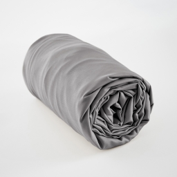 Drap housse king size 180 x 200 cm satin de bambou Salomé Anthracite
