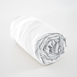 Drap housse king size 180 x 200 cm satin de bambou Salomé Blanc