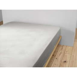 Drap housse luxe double gaze de coton 140 x 190 x 30 cm Nuit douce Gris