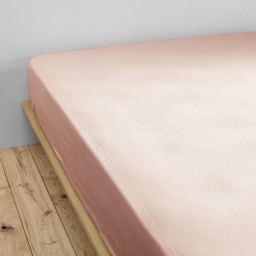 Drap housse luxe double gaze de coton 140 x 190 x 30 cm Nuit douce Rose