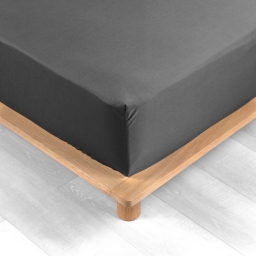 Drap housse queen size 160 x 200 cm bonnet 30 cm percale de coton 78 fils Acier