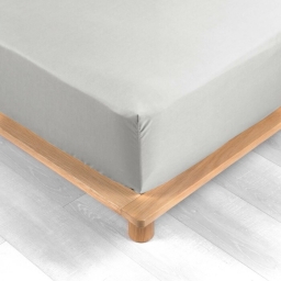 Drap housse queen size 160 x 200 cm bonnet 30 cm percale de coton 78 fils Blanc