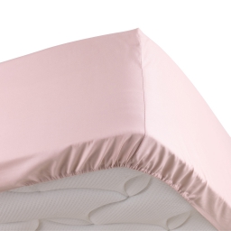 Drap housse rose 180 x 200 cm en percale bonnet de 30 cm