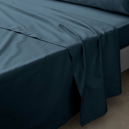 Drap plat 1 pers. 180 x 290 cm percale de coton 78 fils Blanc