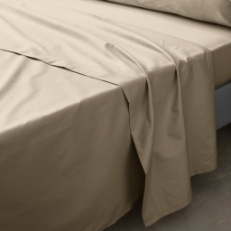 Drap plat 1 pers. 180 x 290 cm percale de coton 78 fils Blanc