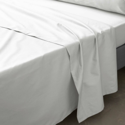 Drap plat 1 pers. 180 x 290 cm percale de coton 78 fils Blanc