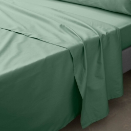 Drap plat 1 pers. 180 x 290 cm percale de coton 78 fils Tilleul