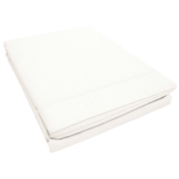 Drap plat 1 personne 180 x 290 cm uni 57 fils lina  + point bourdon Blanche