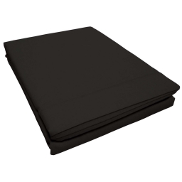 Drap plat 2 personnes 240 x 300 cm uni 57 fils lina  + point bourdon Charbon