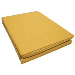 Drap plat 2 personnes 240 x 300 cm uni 57 fils lina  + point bourdon Miel
