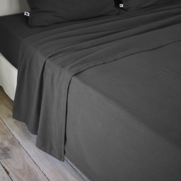 Drap plat 240 x 300 cm flanelle chaude Candice Anthracite