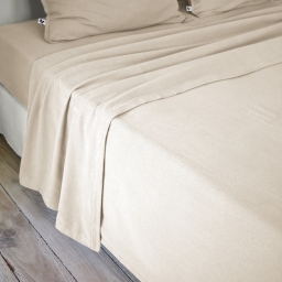 Drap plat 240 x 300 cm flanelle chaude Candice Beige