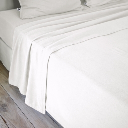 Drap plat 240 x 300 cm flanelle chaude Candice Blanc