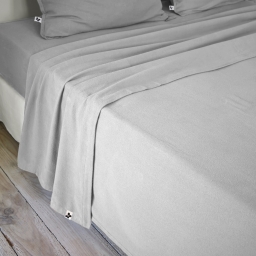 Drap plat 240 x 300 cm flanelle chaude Candice Gris clair