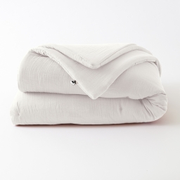 Édredon 180 x 240 cm - Double Gaze de Coton 125 gr/m² - Uni Gaïa Blanc