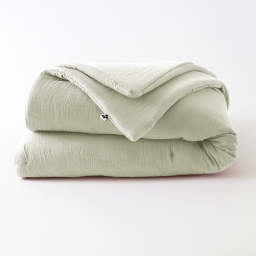 Édredon 180 x 240 cm - Double Gaze de Coton 125 gr/m² - Uni Gaïa Gris Anthracite