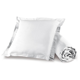 Ensemble drap housse 90 x 190 + 1 taie d'oreiller 63 x 63 cm 100% coton Blanc