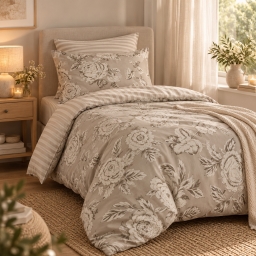 Housse de couette 140 x 200 cm 100% coton 57 fils imprim&eacute; NORA