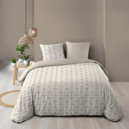 Housse de couette 260 x 240 cm coton 42 fils + 2 taies Brianna