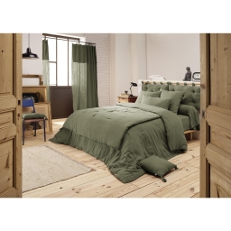 Housse de couette 280 x 240 cm King Size - Double gaze - MILA Romarin