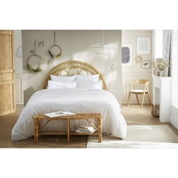 Housse de couette 57 fils 240 x 220 cm jeanne coco Blanc