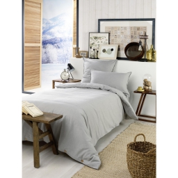 Housse de couette chaude en flanelle 140 x 200 cm Candice Gris chambré