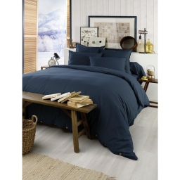 Housse de couette chaude en flanelle 200 x 200 cm Candice Bleu foncé