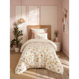 Housse de Couette R&eacute;versible 140 x 200 cm Double Gaze de Coton 125 g/m&sup2; Ava Pampa