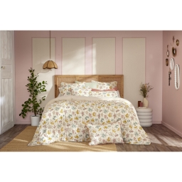 Housse de Couette R&eacute;versible 240 x 220 cm Double Gaze de Coton 125 g/m&sup2; Ava Pampa