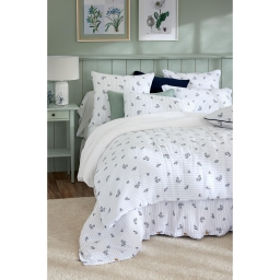 Housse de couette r&eacute;versible 240 x 220 cm Double gaze de coton imprim&eacute;e SUZANNE Chantilly
