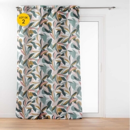 Lot de 2 rideaux a oeillets 140 x 260 cm polyester imprimé Lavinia