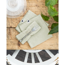 Lot de 3 serviettes gaze de coton 40 x 40 cm gaia vert d'eau Vert clair