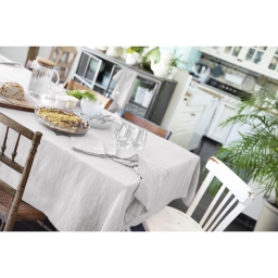 Nappe rectangle 150 x 250 cm Gaze de coton Gris clair