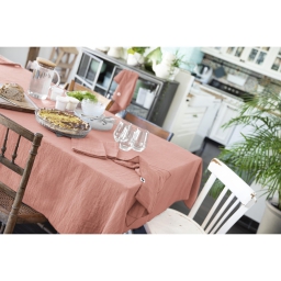 Nappe rectangle 150 x 250 cm Gaze de coton Rose pêche