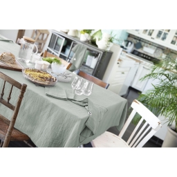 Nappe Rectangulaire 150 x 250 cm - Gaze de Coton Unie Gaïa Eucalyptus