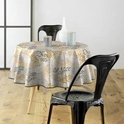 Nappe ronde (0) 160 cm pvc imprime merveille Naturel