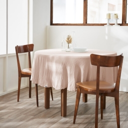 Nappe ronde (0) 180 cm gaze de coton unie gaïa guimauve Rose clair