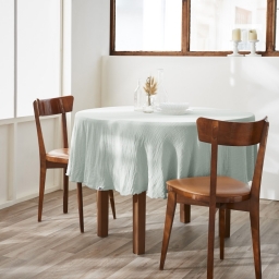 Nappe ronde (0) 180 cm gaze de coton unie gaïa Vert d'eau