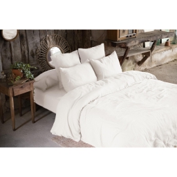 Pack double gaze de coton housse de couette 260 x 240 cm + 2 taies d'oreiller 50 x 70 blanc Blanc