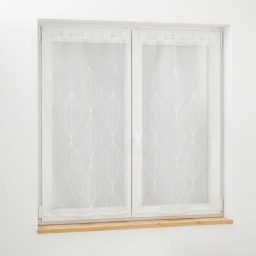 Paire droite passants 2 x 60 x 120 cm voile sable brode galactee Blanc