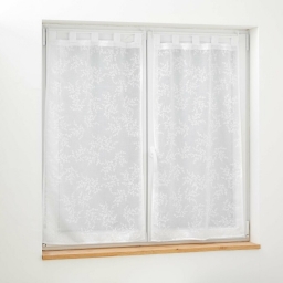 Paire droite passants 2 x 60 x 120 cm voile tisse applique karla Blanc